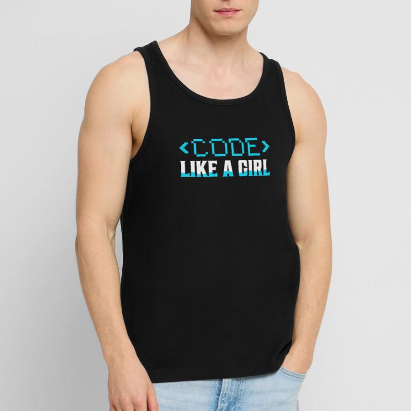 Code Like A Girl Coding Programmer Men's Premium Organic Tank Top