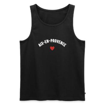 Aix en Provence - Men's Premium Organic Tank Top - black - Front - AI Model Male 178 light (178cm)