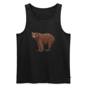 Braunbär - Männer Premium Bio Tank Top - Schwarz - Vorne - Michal (187cm)