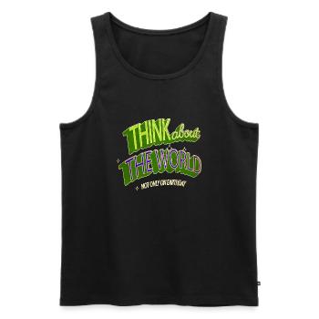 happy birthday present idea earth day apparel - Männer Premium Bio Tank Top - Schwarz - Vorne - AI Model Male 178 light (178cm)