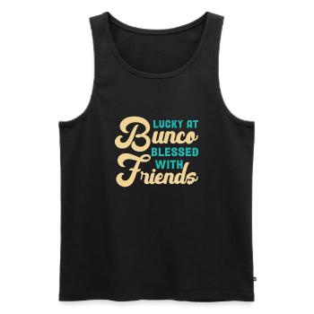 Bunco schlägt Arbeit jeden Tag - Männer Premium Bio Tank Top - Schwarz - Vorne - Michal (187cm)