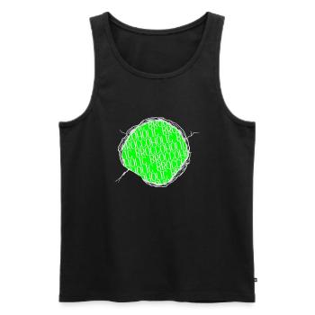 Citation Idée Cadeau Fun Geek Vegan Déclaration Nourriture - Débardeur bio Premium Homme - noir - Devant - Michal (187cm)