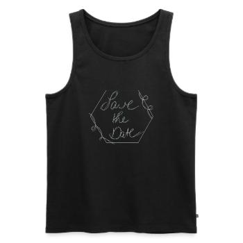 Save The Date Calligraphie Minimalisme - Débardeur bio Premium Homme - noir - Devant - AI Model Male 178 light (178cm)