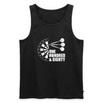 Darts Sports Fun - Men's Premium Organic Tank Top - black - Front - Michal (187cm)