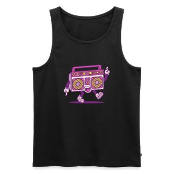 cute radio retro style - Men's Premium Organic Tank Top - black - Front - AI Model Male 178 light (178cm)