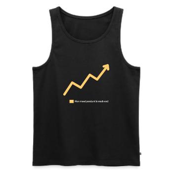 Mood Weekend - Cadeau Courbe Augmentée - Débardeur bio Premium Homme - noir - Devant - Michal (187cm)