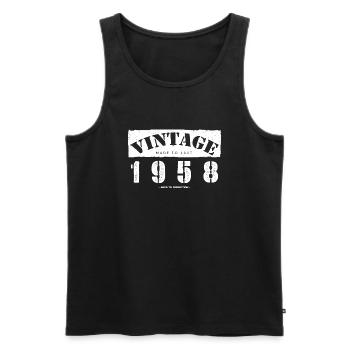 65 ans: Vintage Classic 1958 65e anniversaire - Débardeur bio Premium Homme - noir - Devant - Michal (187cm)