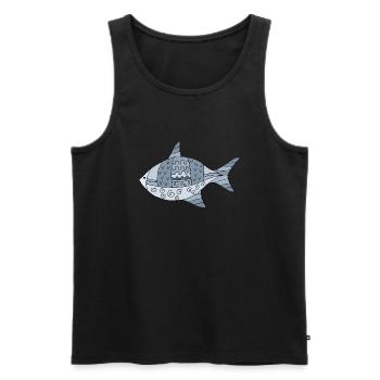 Poisson - Débardeur bio Premium Homme - noir - Devant - AI Model Male 178 light (178cm)