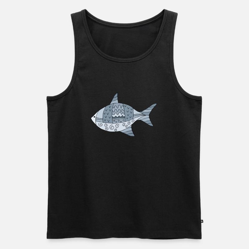 Fisch - Männer Premium Bio Tank Top - Schwarz