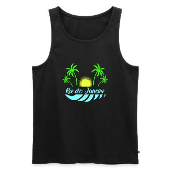 Rio de Janeiro - Men's Premium Organic Tank Top - black - Front - AI Model Male 178 light (178cm)