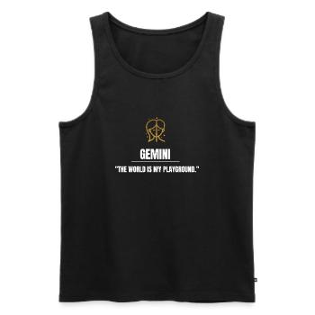 Gémeaux - Débardeur bio Premium Homme - noir - Devant - Michal (187cm)