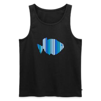Fisch blau Graphic Art - Männer Premium Bio Tank Top - Schwarz - Vorne - Michal (187cm)