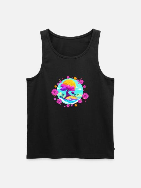 Pink blossom - Men's Premium Organic Tank Top - black