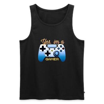 Yes, im a gamer. - Männer Premium Bio Tank Top - Schwarz - Vorne - Michal (187cm)