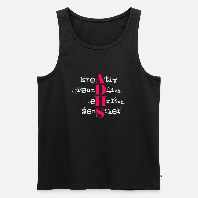 adhs - Männer Premium Bio Tank Top - Schwarz