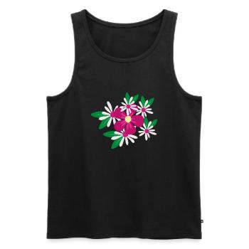 Flower Blume Pflanze - Männer Premium Bio Tank Top - Schwarz - Vorne - Michal (187cm)