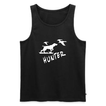 Hunter Jäger Waidmann - Männer Premium Bio Tank Top - Schwarz - Vorne - AI Model Male 178 light (178cm)