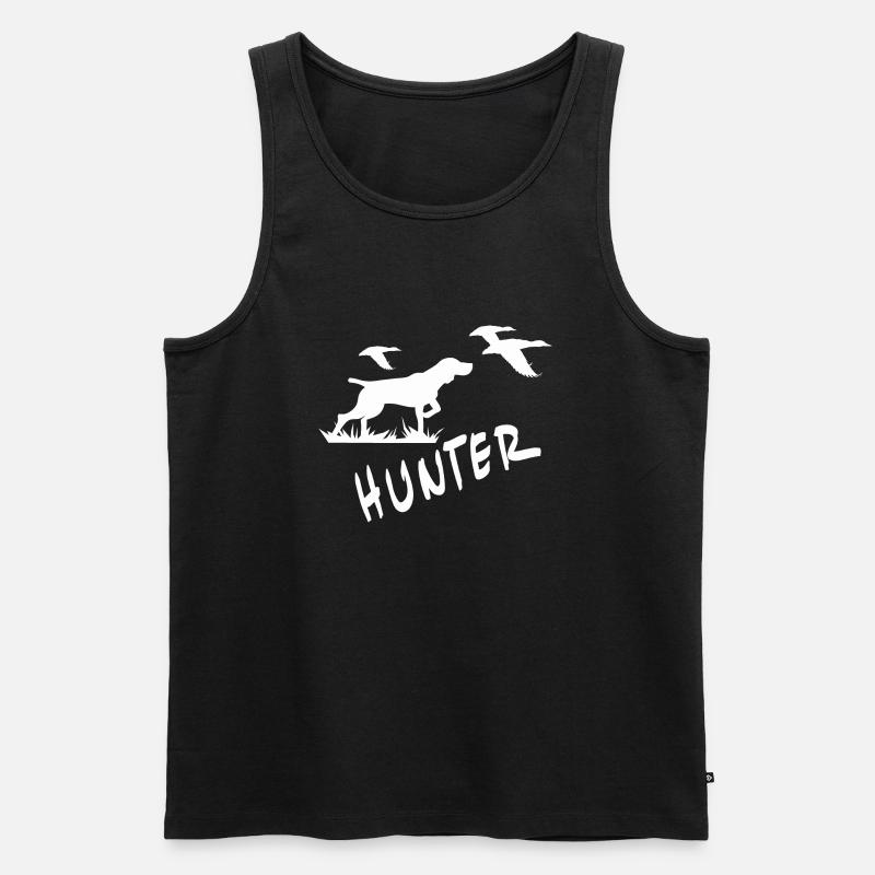 Hunter Jäger Waidmann - Männer Premium Bio Tank Top - Schwarz