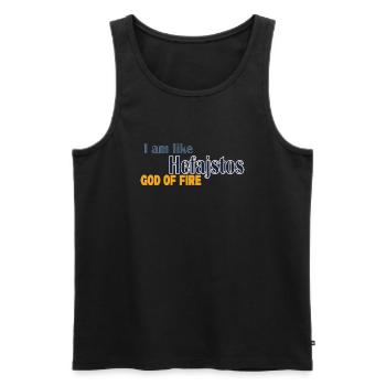 Je suis comme Héphaïstos, le dieu du feu - Débardeur bio Premium Homme - noir - Devant - AI Model Male 178 light (178cm)