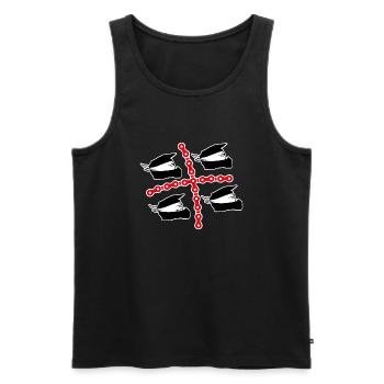 4 mori Motocross - Men's Premium Organic Tank Top - black - Front - Michal (187cm)