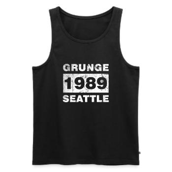 GRUNGE SEATTLE 1989 - Men's Premium Organic Tank Top - black - Front - AI Model Male 178 light (178cm)