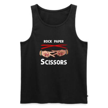 Stein Papier Schere Lustig Lesbisch Stolz LGBT - Männer Premium Bio Tank Top - Schwarz - Vorne - Michal (187cm)
