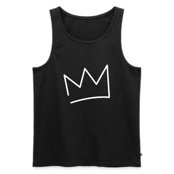 Crown - Men's Premium Organic Tank Top - black - Front - Michal (187cm)