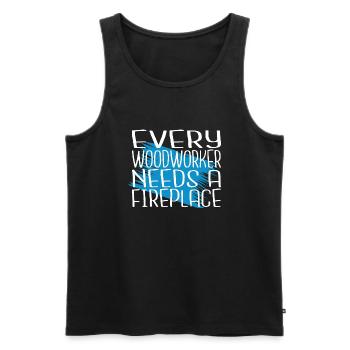 Citation Love Dad Lumber Carpenter Girl Tshirts - Débardeur bio Premium Homme - noir - Devant - Michal (187cm)