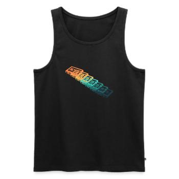 Vintage cassette - Men's Premium Organic Tank Top - black - Front - Michal (187cm)