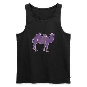 "Camel", Boho Line Art Design, Series "Desert" - Men's Premium Organic Tank Top - black - Front - AI Model Male 178 light (178cm)