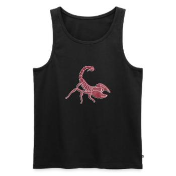 "Scorpion", boho line art design, series "Desert" - Men's Premium Organic Tank Top - black - Front - AI Model Male 178 light (178cm)