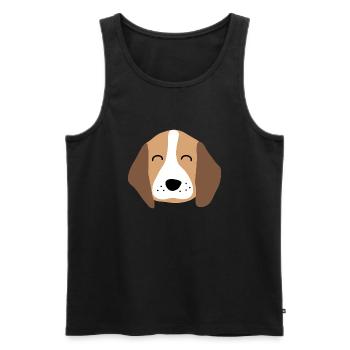 Cute puppy face 2 - Men's Premium Organic Tank Top - black - Front - Michal (187cm)