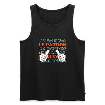 patron ,c'est moi le patron ,design patron - Débardeur bio Premium Homme - noir - Devant - Michal (187cm)