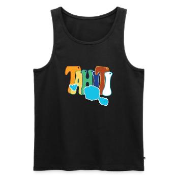 Schöne Souvenir-Geschenkidee Karte der Insel Tahiti - Männer Premium Bio Tank Top - Schwarz - Vorne - AI Model Male 178 light (178cm)