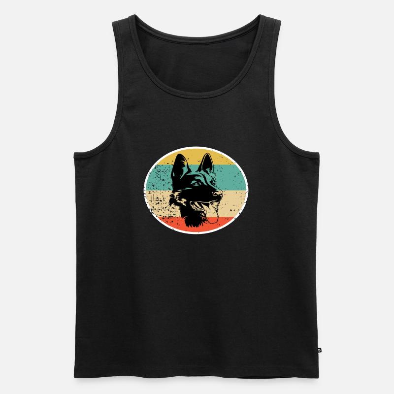 Schäferhund Hund Retro - Männer Premium Bio Tank Top - Schwarz