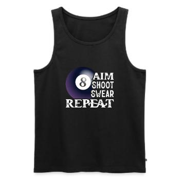 Aim Shoot Jurer Répéter Joueur de billard PoolBillards - Débardeur bio Premium Homme - noir - Devant - AI Model Male 178 light (178cm)