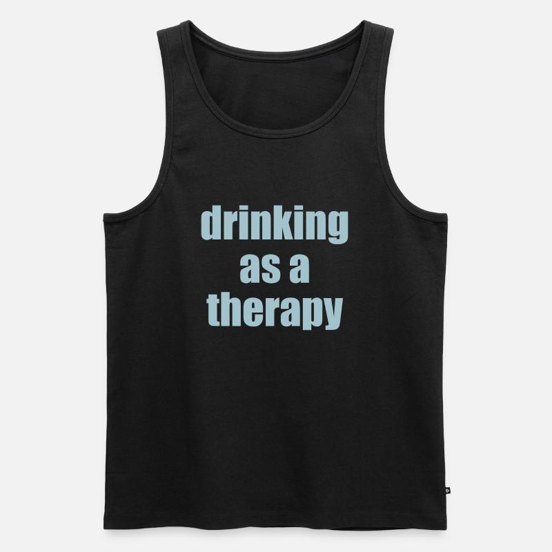 drinking as a therapy - Männer Premium Bio Tank Top - Schwarz