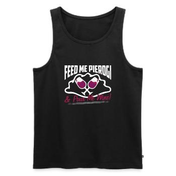 Feed Me Pierogi & Pour Me Wine Polska Food Polish - Débardeur bio Premium Homme - noir - Devant - Michal (187cm)