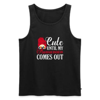 Cute Until My Romanian Comes Out Romania Pride Pat - Männer Premium Bio Tank Top - Schwarz - Vorne - Michal (187cm)