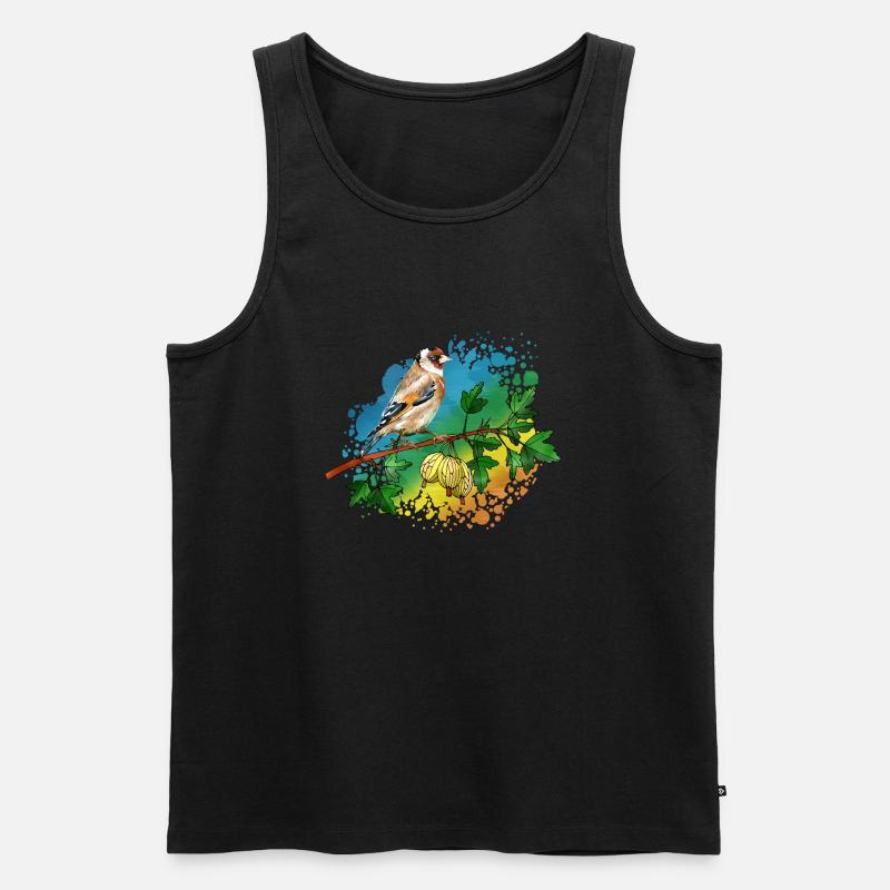 Bunter Vogel - Männer Premium Bio Tank Top - Schwarz