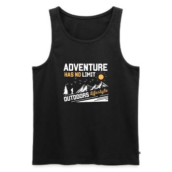 ADVENTURE HAS NO LIMIT 2 - Men's Premium Organic Tank Top - black - Front - Michal (187cm)