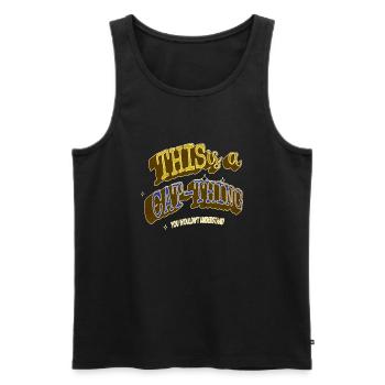 present idea statement gift animal pet cat humor - Men's Premium Organic Tank Top - black - Front - Michal (187cm)