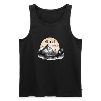 Tyrol with mountains, gift idea Tirol Design - Men's Premium Organic Tank Top - black - Front - AI Model Male 178 light (178cm)