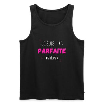 Je suis parfaite et alors - Débardeur bio Premium Homme - noir - Devant - AI Model Male 178 light (178cm)