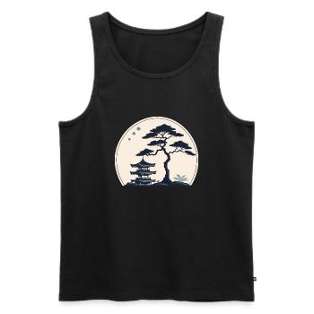 Zen Sanctuary Elegance - Men's Premium Organic Tank Top - black - Front - AI Model Male 178 light (178cm)
