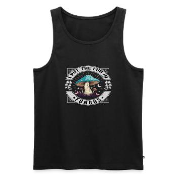 I put the Fun in Fungus - Männer Premium Bio Tank Top - Schwarz - Vorne - AI Model Male 178 light (178cm)
