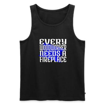 woodcutter dad carpenter quotes tshirts - Männer Premium Bio Tank Top - Schwarz - Vorne - Michal (187cm)