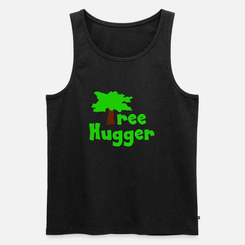 Tree Hugger - Männer Premium Bio Tank Top - Schwarz