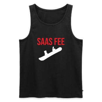 Saas Fee Snowboard Sweater for Snowboard Fee - Men's Premium Organic Tank Top - black - Front - AI Model Male 178 light (178cm)