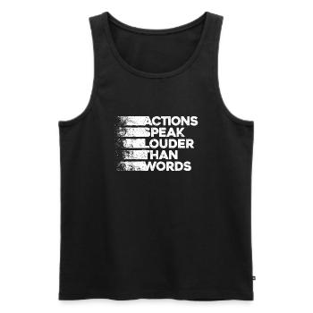 Actions Speak Louder Than Words - Motivation Gift - Men's Premium Organic Tank Top - black - Front - Michal (187cm)
